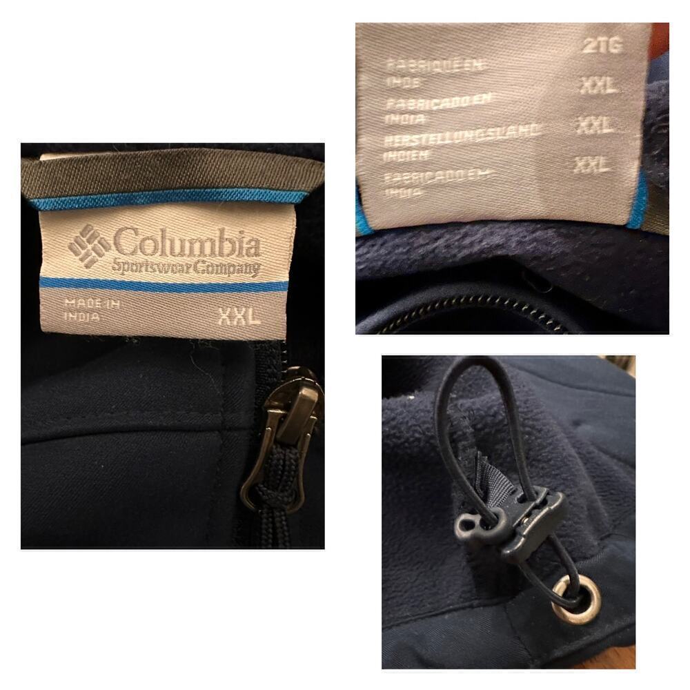 EUC Columbia Men's Ascender Softshell Jacket Navy Blue XXL - Picture 6 of 9